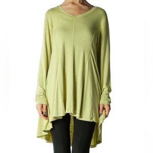 Soft Surroundings Perfect A Line Fit Flare Tunic Top High Low Green